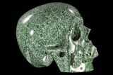 Realistic, Polished Hamine Jade Skull #116390-4
